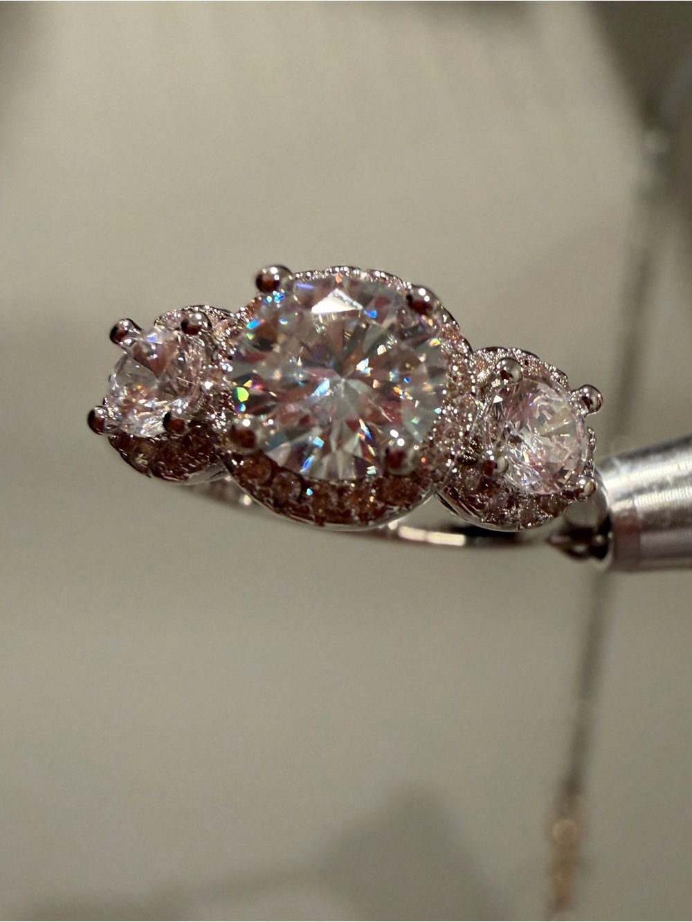NWT Classic Three-Stone GRA MOISSANITE s925 Sterling Silver Size 9 - Picture 7 of 9